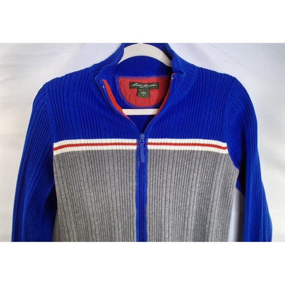 Eddie Bauer Women's Track Jacket Thick Ribbed Full Zip Sweater Size M - Picture 3 of 13